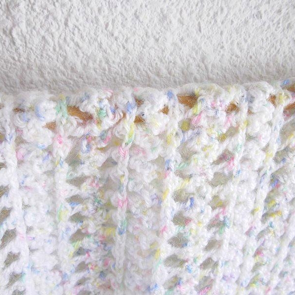 Couverture Bebe Ecru Crochet Fait Main Cadeau De Naissance